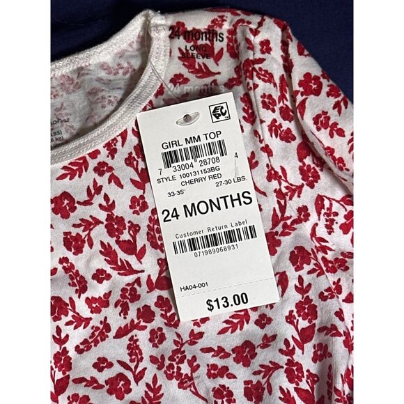 First Impressions Baby Girls Holly-Print Tunic - Cherry Red, NWt, Size 24m - Picture 3 of 4